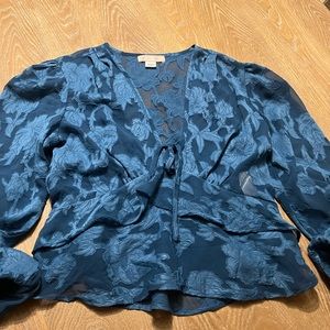Floral Blue Women's Blouse